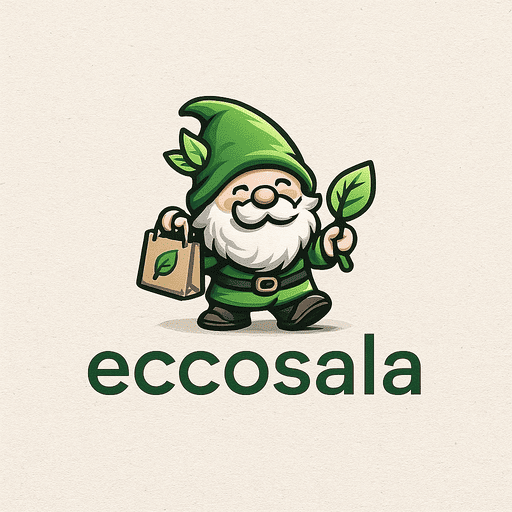 Logo de Eccosala con un gnomo ecológico representando una tienda de productos sostenibles